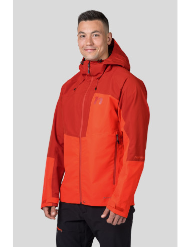Mens mountaineering jacket ALAGAN cherry tomato / molten lava II