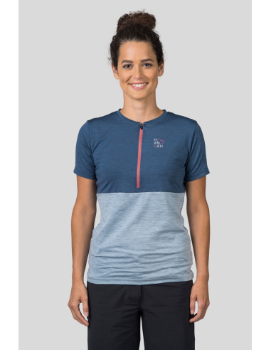 Ladies cycling short sleeve T-shirt BERRY india ink mel / pearl blue mel