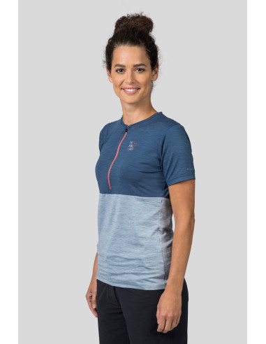 Ladies cycling short sleeve T-shirt BERRY india ink mel / pearl blue mel