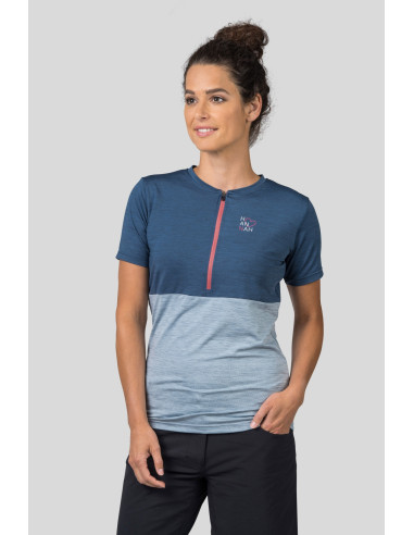 Ladies cycling short sleeve T-shirt BERRY india ink mel / pearl blue mel