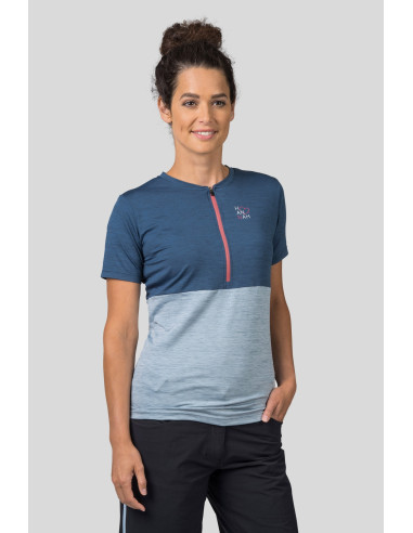 Ladies cycling short sleeve T-shirt BERRY india ink mel / pearl blue mel