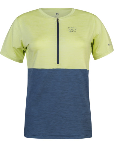 Ladies cycling short sleeve T-shirt BERRY sunny lime mel / india ink mel