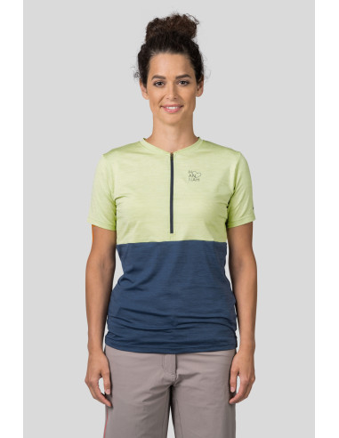 Ladies cycling short sleeve T-shirt BERRY sunny lime mel / india ink mel