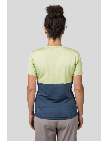 Ladies cycling short sleeve T-shirt BERRY sunny lime mel / india ink mel