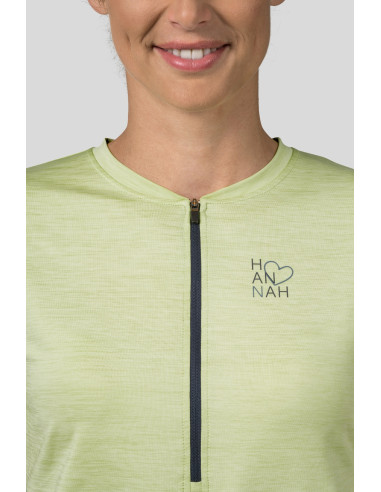 Ladies cycling short sleeve T-shirt BERRY sunny lime mel / india ink mel