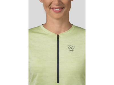 Ladies cycling short sleeve T-shirt BERRY sunny lime mel / india ink mel