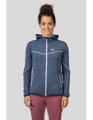 Ladies trekking sweatshirt DAGNYS HOODY india ink mel