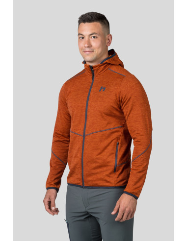 Mens trekking sweatshirt DAMAR HOODY burnt orange mel
