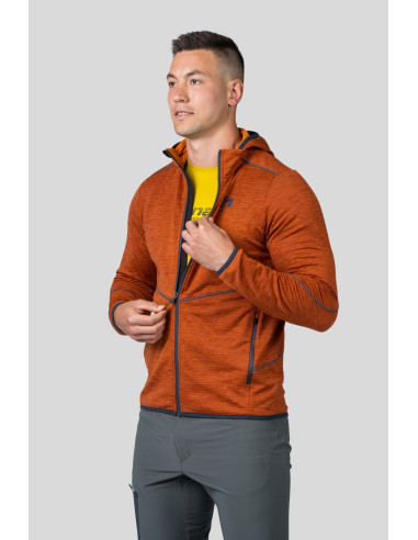 Mens trekking sweatshirt DAMAR HOODY burnt orange mel