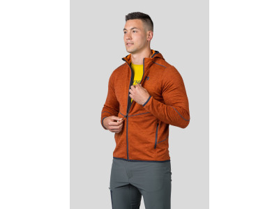 Mens trekking sweatshirt DAMAR HOODY burnt orange mel