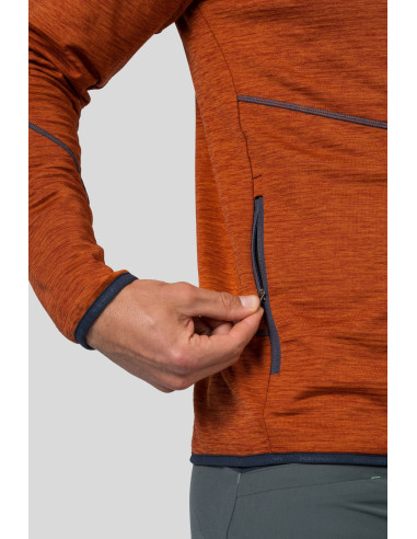 Mens trekking sweatshirt DAMAR HOODY burnt orange mel