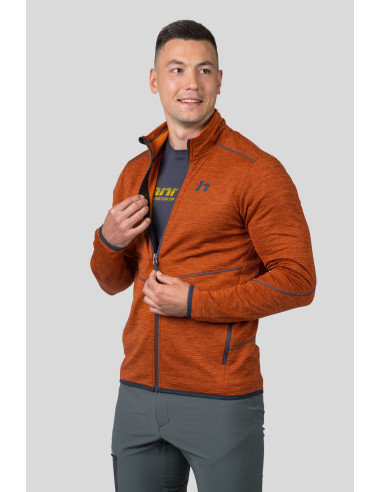 Mens trekking sweatshirt DAMAR burnt orange mel