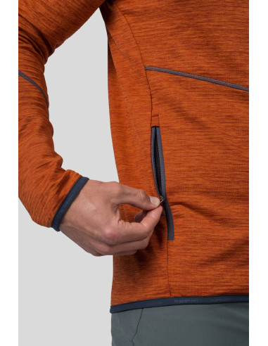 Mens trekking sweatshirt DAMAR burnt orange mel
