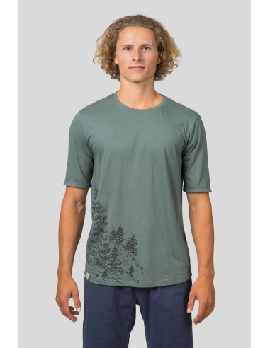 Mens leisure time short sleeve T-shirt FLIT dark forest