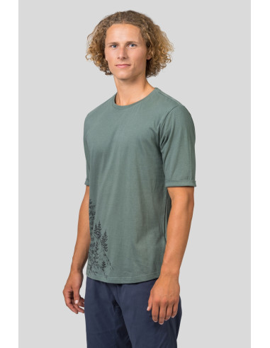 Mens leisure time short sleeve T-shirt FLIT dark forest