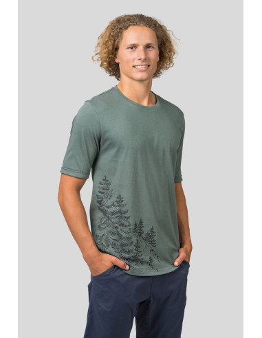 Mens leisure time short sleeve T-shirt FLIT dark forest
