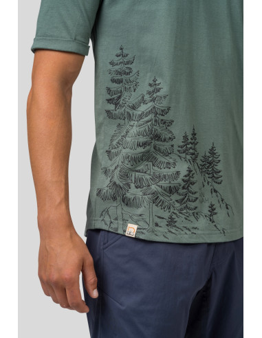 Mens leisure time short sleeve T-shirt FLIT dark forest