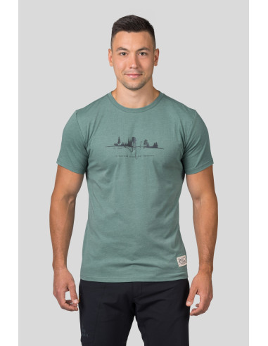 Mens leisure time short sleeve T-shirt GREM green mel