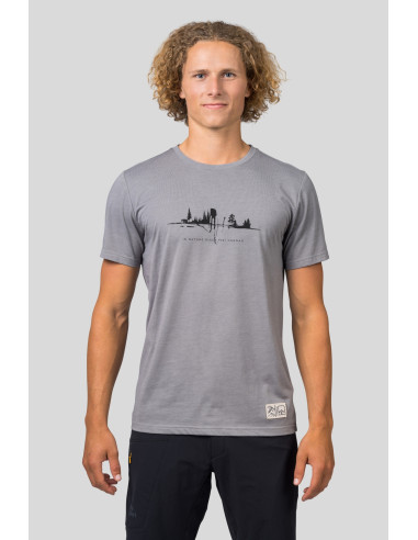 Mens leisure time short sleeve T-shirt GREM steel gray mel