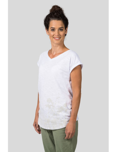 Ladies leisure time short sleeve T-shirt MARME white (gray)