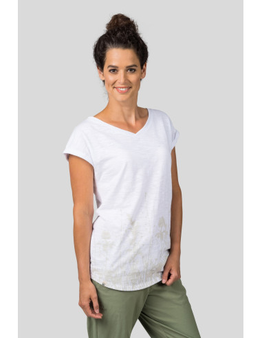 Ladies leisure time short sleeve T-shirt MARME white (gray)
