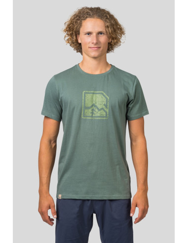 Mens leisure time short sleeve T-shirt MIKO dark forest