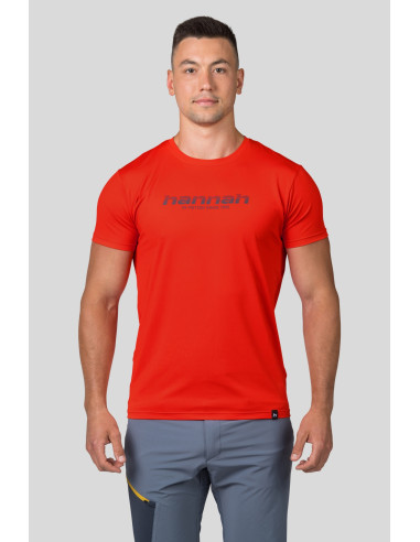 Mens trekking short sleeve T-shirt PARNELL II cherry tomato