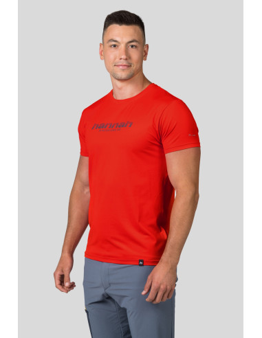 Mens trekking short sleeve T-shirt PARNELL II cherry tomato