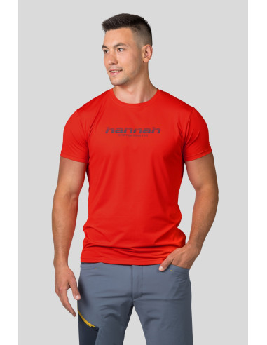 Mens trekking short sleeve T-shirt PARNELL II cherry tomato