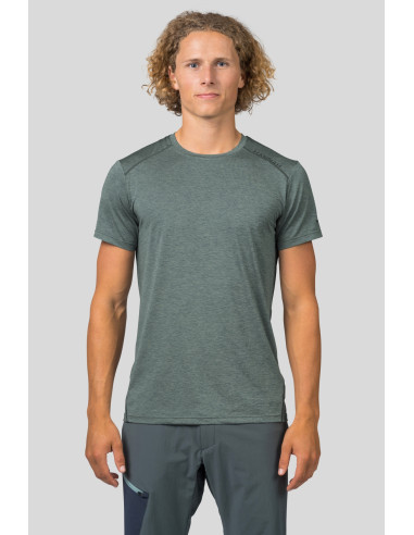 Mens short sleeve T-shirt PELTON dark forest mel