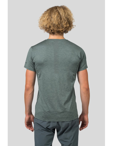 Mens short sleeve T-shirt PELTON dark forest mel