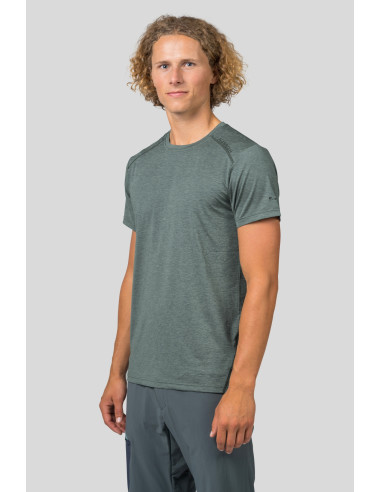 Mens short sleeve T-shirt PELTON dark forest mel