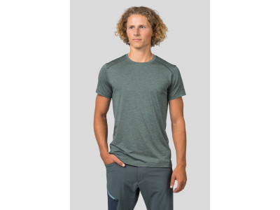 Mens short sleeve T-shirt PELTON dark forest mel