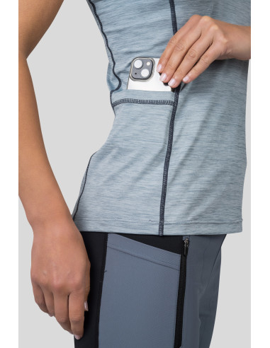 Sieviešu bezpiedurkņu krekliņš RINA pērļu zils