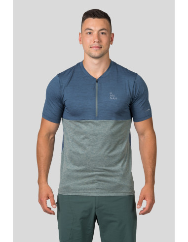 Mens cycling short sleeve T-shirt SANVI india ink mel / dark forest mel