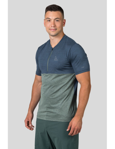 Mens cycling short sleeve T-shirt SANVI india ink mel / dark forest mel