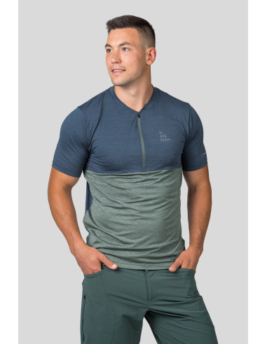 Mens cycling short sleeve T-shirt SANVI india ink mel / dark forest mel