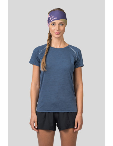 Ladies running short sleeve T-shirt SHELLY II india ink mel