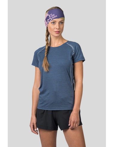 Ladies running short sleeve T-shirt SHELLY II india ink mel