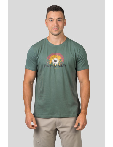 Mens leisure time short sleeve T-shirt SKATCH dark forest