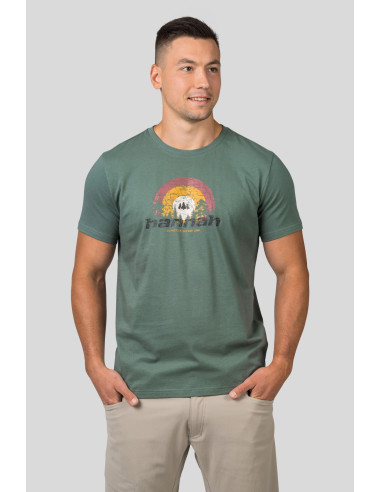 Mens leisure time short sleeve T-shirt SKATCH dark forest