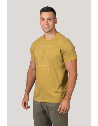 Mens leisure time short sleeve T-shirt SKATCH khaki