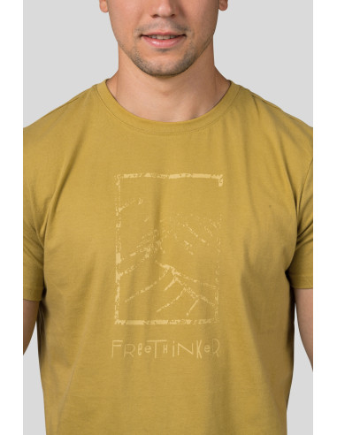 Mens leisure time short sleeve T-shirt SKATCH khaki