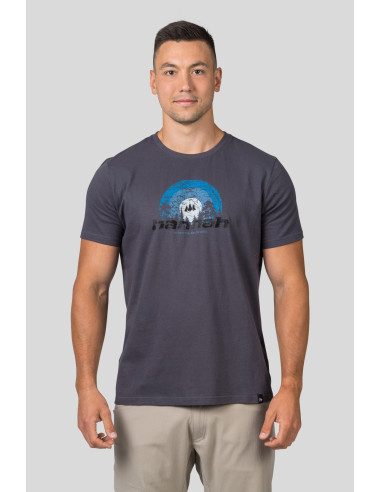 Mens leisure time short sleeve T-shirt SKATCH magnet (blue)