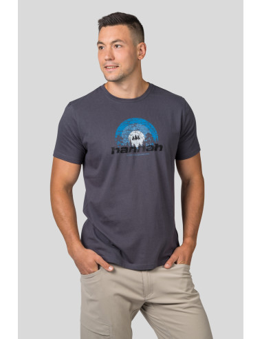 Mens leisure time short sleeve T-shirt SKATCH magnet (blue)