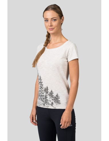 Ladies leisure time short sleeve T-shirt ZOEY light gray