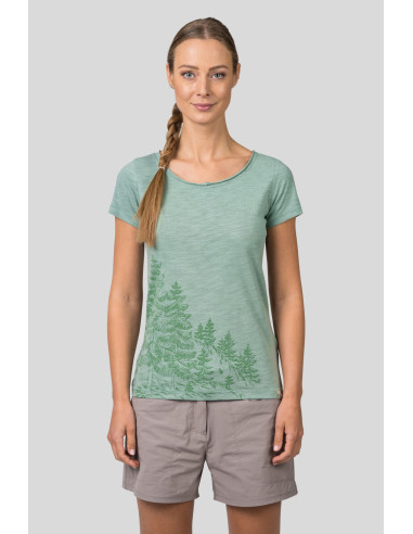 Ladies leisure time short sleeve T-shirt ZOEY smoke green