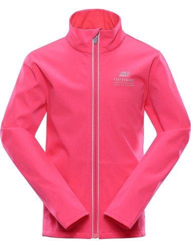 Kid´s sports softshell jacket MULTO neon knockout pink