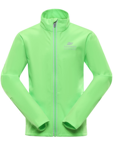 Kid´s sports softshell jacket MULTO neon green gecko