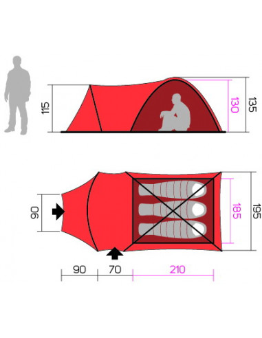Tent Arrant 3 Spring green/cloudy gray